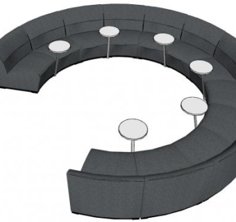 环形沙发su模型下载_sketchup草图大师SKP模型