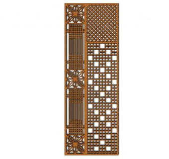 中式民俗木雕隔断su模型下载_sketchup草图大师SKP模型