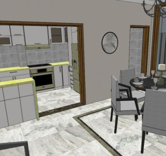 家居房餐厅su模型下载_sketchup草图大师SKP模型