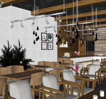 两层咖啡馆su模型下载_sketchup草图大师SKP模型