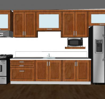 美式设计厨房SU模型下载_sketchup草图大师SKP模型