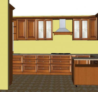 美式复古厨房sketchup模型下载_sketchup草图大师SKP模型