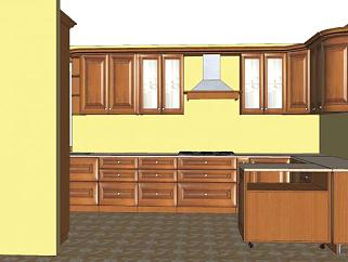 美式复古厨房sketchup模型下载_sketchup草图大师SKP模型