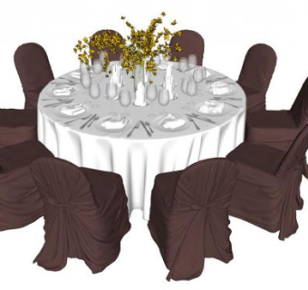 酒店桌椅su模型下载_sketchup草图大师SKP模型