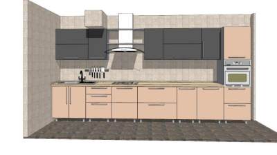 简约现代橱柜吊柜SU模型下载_sketchup草图大师SKP模型