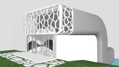 现代风格展馆设计su模型下载_sketchup草图大师SKP模型