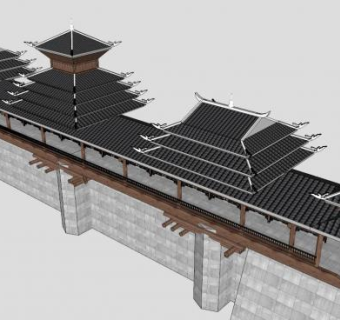 大桥栏杆su模型下载_sketchup草图大师SKP模型