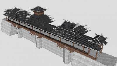 大桥栏杆su模型下载_sketchup草图大师SKP模型