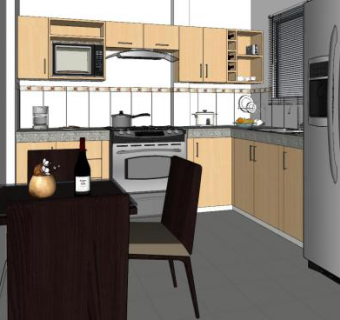 转角厨房家电器具SU模型下载_sketchup草图大师SKP模型