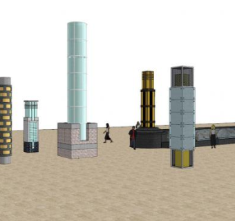 室外装饰灯具su模型下载_sketchup草图大师SKP模型
