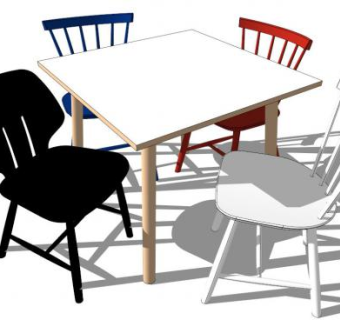 室外餐椅su模型下载_sketchup草图大师SKP模型