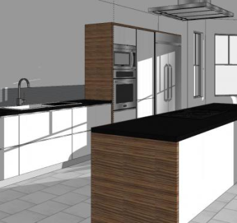 现代厨房家具设计SU模型下载_sketchup草图大师SKP模型