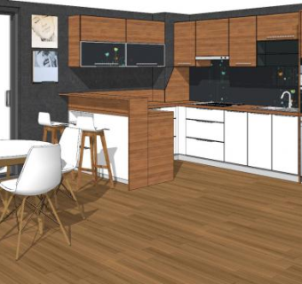 北欧简约厨房设计sketchup模型下载_sketchup草图大师SKP模型