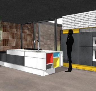 现代创意厨房SU模型下载_sketchup草图大师SKP模型