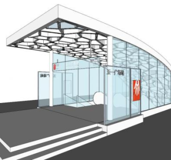建筑入口su模型下载_sketchup草图大师SKP模型