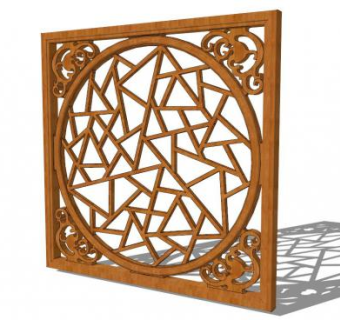 中式圆形花窗su模型下载_sketchup草图大师SKP模型