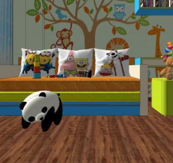 现代小清新儿童房sketchup模型下载_sketchup草图大师SKP模型