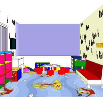 儿童娱乐房室内SU模型下载_sketchup草图大师SKP模型
