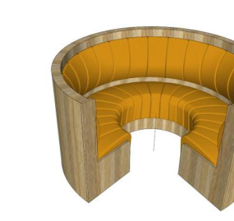 圆形卡座su模型下载_sketchup草图大师SKP模型