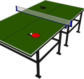 户外乒乓球桌su模型下载_sketchup草图大师SKP模型