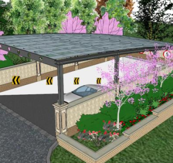 停车入口su模型下载_sketchup草图大师SKP模型