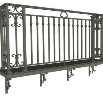 欧式铁艺杆栏su模型下载_sketchup草图大师SKP模型