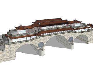拱形廊桥su模型下载_sketchup草图大师SKP模型