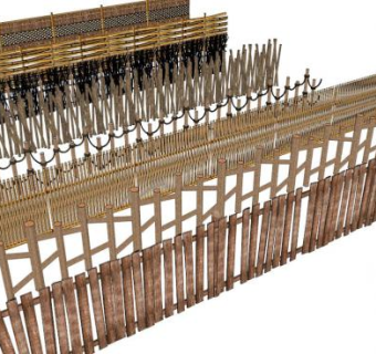 特色竹木篱笆su模型下载_sketchup草图大师SKP模型