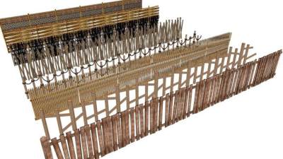 特色竹木篱笆su模型下载_sketchup草图大师SKP模型