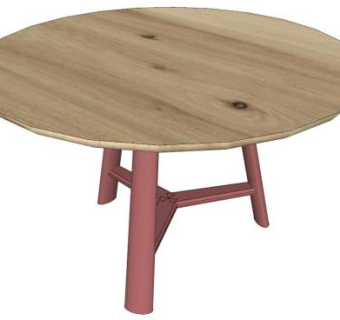 木桌子su模型下载_sketchup草图大师SKP模型