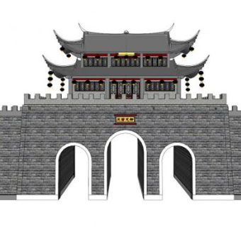 古建城楼su模型下载_sketchup草图大师SKP模型