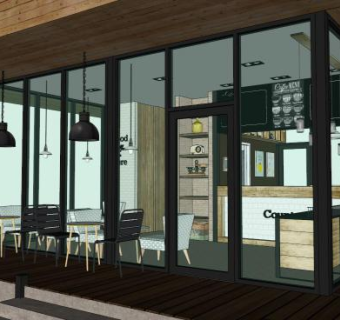 欧式奶茶店su模型下载_sketchup草图大师SKP模型