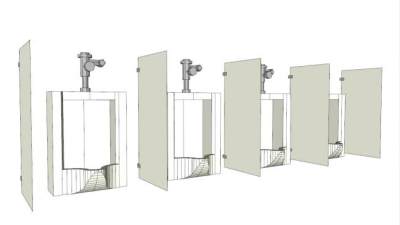 公共卫生间隔断su模型下载_sketchup草图大师SKP模型