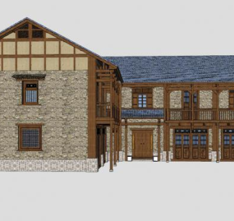 中式酒店客房SU模型下载_sketchup草图大师SKP模型