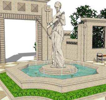 欧式小品雕塑su模型下载_sketchup草图大师SKP模型