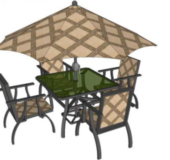 休闲遮阳伞su模型下载_sketchup草图大师SKP模型