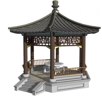 古代亭su模型下载_sketchup草图大师SKP模型