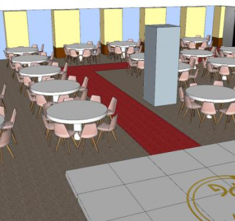 现代宴会厅SU模型下载_sketchup草图大师SKP模型