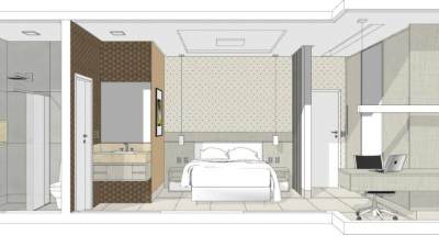 现代酒店双人套房sketchup模型下载_sketchup草图大师SKP模型