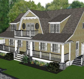 美式建筑su模型下载_sketchup草图大师SKP模型