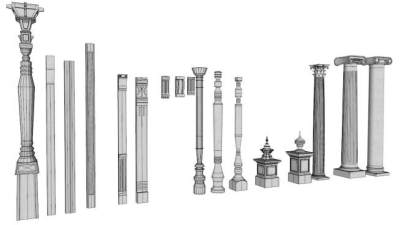 欧洲柱子su模型下载_sketchup草图大师SKP模型