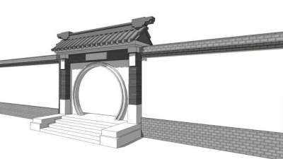 现代院墙su模型下载_sketchup草图大师SKP模型