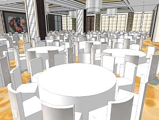 现代酒店宴会厅设计sketchup模型下载_sketchup草图大师SKP模型