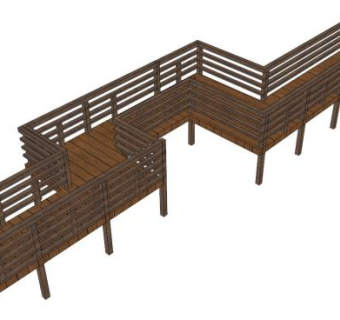 水上木栈道su模型下载_sketchup草图大师SKP模型