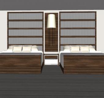 现代酒店家装客房SU模型下载_sketchup草图大师SKP模型