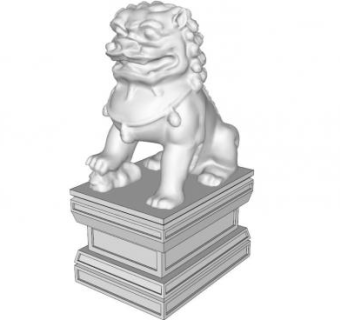 石头狮子su模型下载_sketchup草图大师SKP模型