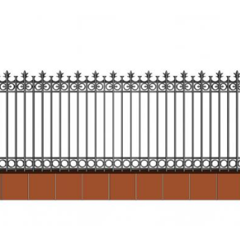 围墙铁艺栏杆su模型下载_sketchup草图大师SKP模型