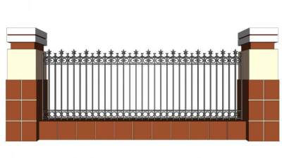 围墙铁艺栏杆su模型下载_sketchup草图大师SKP模型