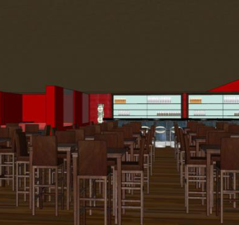 现代餐厅设计SU模型下载_sketchup草图大师SKP模型