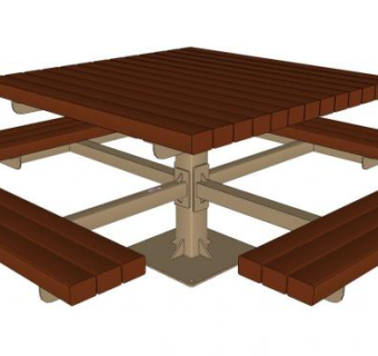 公园桌椅su模型下载_sketchup草图大师SKP模型